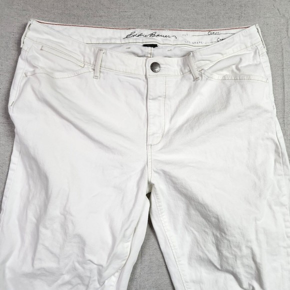 Eddie Bauer Womens Size T16 White Curvy Crop Capri Denim Jeans - Picture 2 of 14